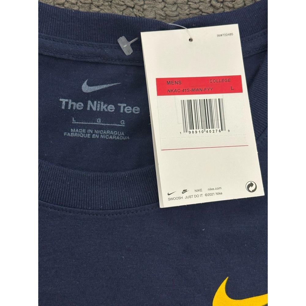 New With Tags Nike‎ Michigan Wolverines Navy Blue Mens L Shirt Softball NCAA - Picture 4 of 5
